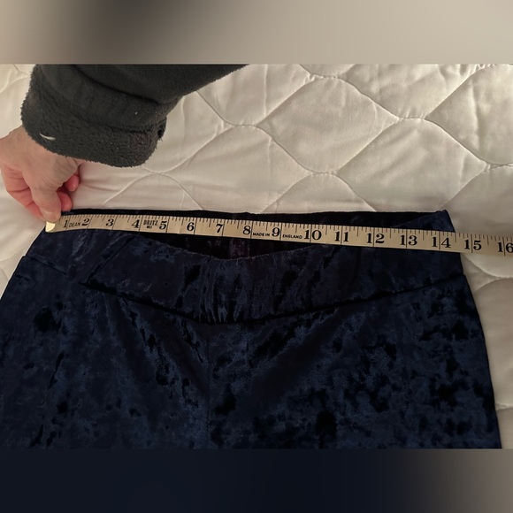 Thalia Sodi Navy crushed velvet pants size M - Picture 5 of 8